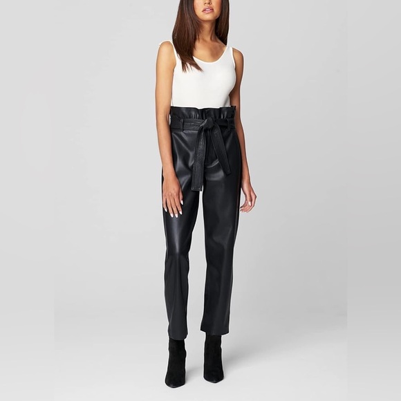 [BLANKNYC] Womens Vegan Leather Straight Leg Paperbag Pant - Picture 1 of 6